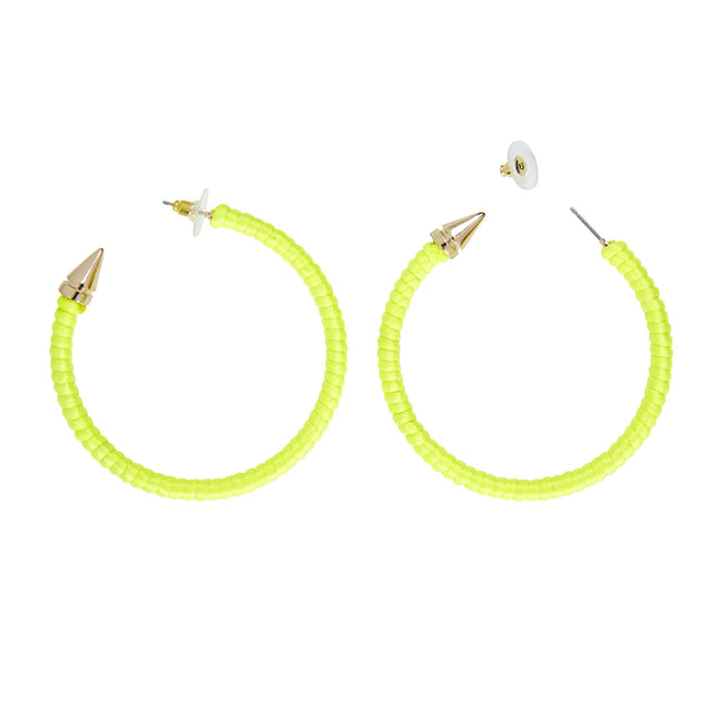 Boucles d'oreilles jaune fluo Bagues