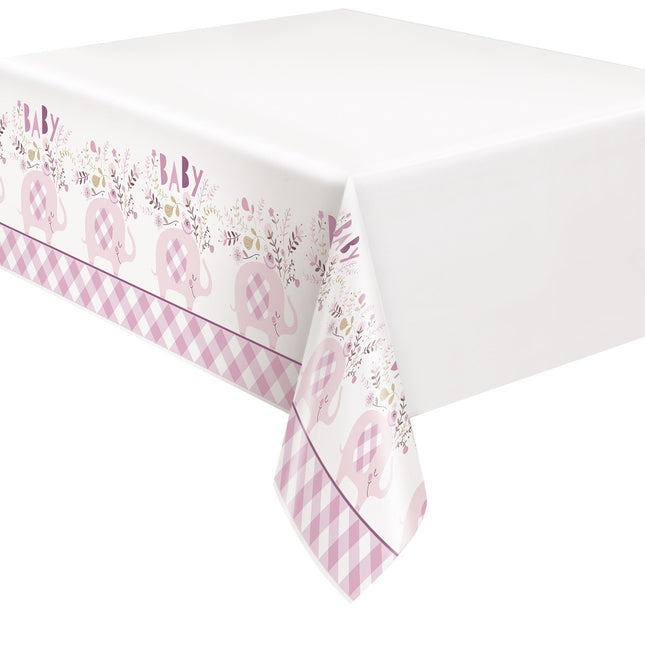 Nappe bébé éléphant rose clair 2.13m