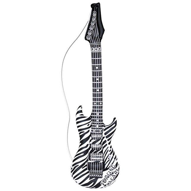 Fausse guitare zébrée Noir Blanc gonflable 1.05m