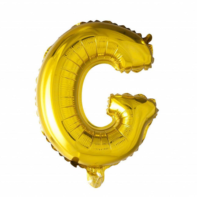 Ballon de baudruche Lettre G doré 41cm avec paille