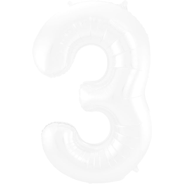 Ballon de baudruche Figure 3 Blanc mat XL 86cm vide
