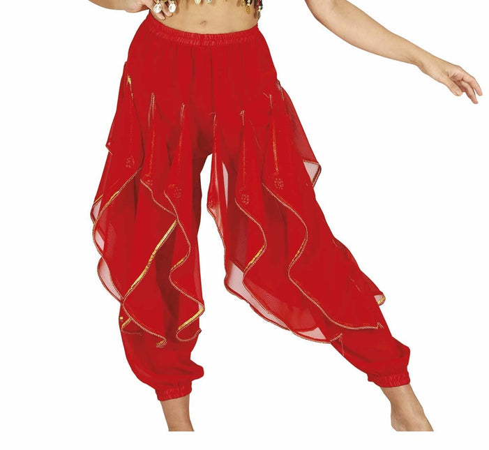 Pantalon de danseuse orientale Rouge Dames Luxe