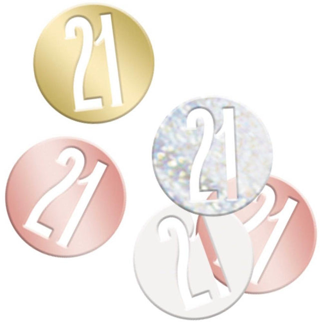 Confetti de table 21 Years Metallic 11cm 114gr