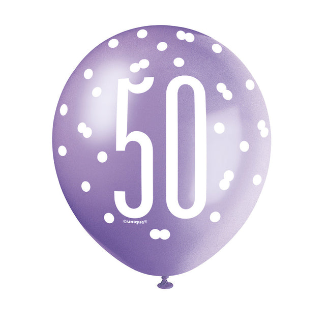 Ballons 50 Years Dots 30cm 6pcs