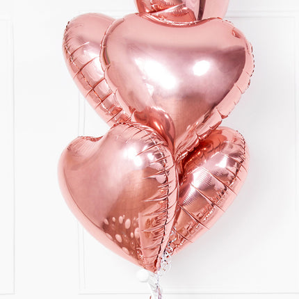 Ballon à l'hélium Coeur Rose Or Vide 45cm