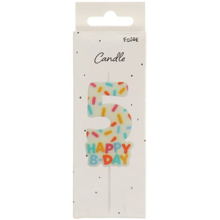 Bougie de joyeux anniversaire 5 ans 7cm