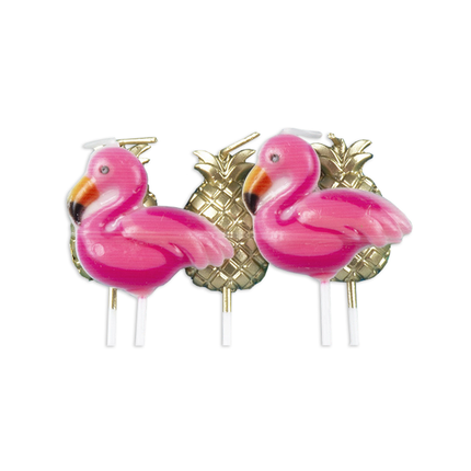 Set de bougies Hawaii Flamingo 7cm 5 pièces