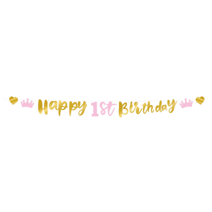 Joyeux 1er anniversaire Letterslinger Gold Pink