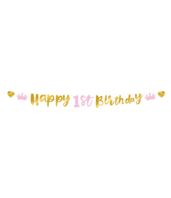 Joyeux 1er anniversaire Letterslinger Gold Pink