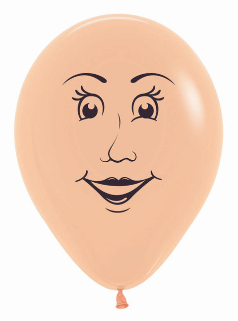 Ballons Visage de femme Peach Blush 30cm 25pcs