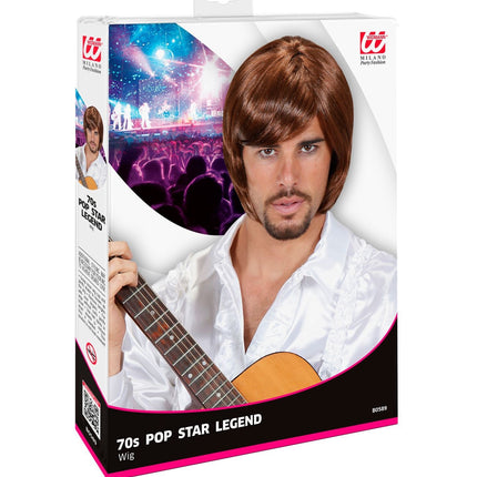 Perruque Popstar 70's brune