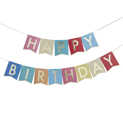 Guirlande de lettres colorées Happy Birthday 1.7m