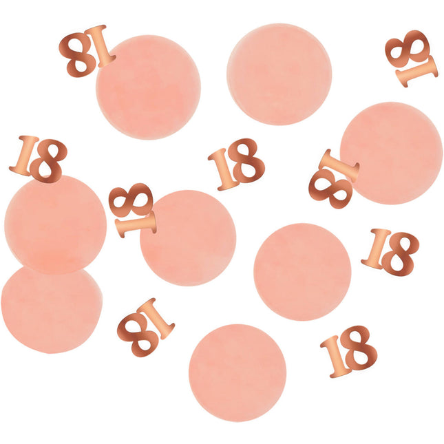 Confetti de table 18 ans or rose 2,4 cm 25gr