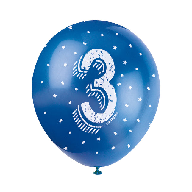 Ballons 3 ans Confetti 30cm 5pcs