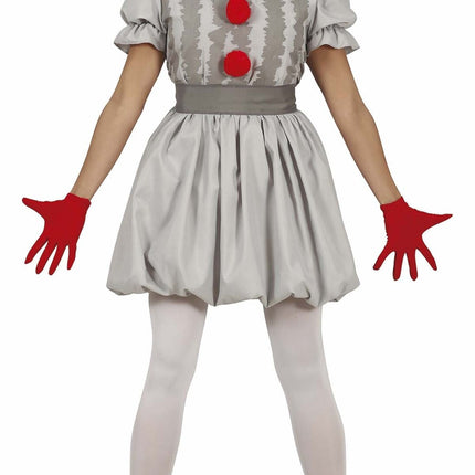 Horror Clown Halloween Costume Ladies Grey