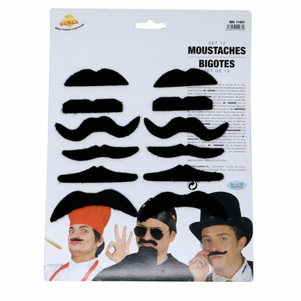 Set de moustaches 12 pièces