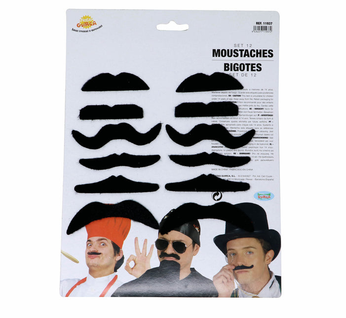 Set de moustaches 12 pièces