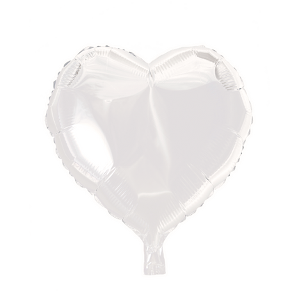 Ballon à l'hélium Coeur Blanc 45cm vide