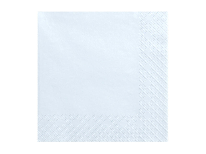 Serviettes de table bleu clair Pastel 33cm 20pcs