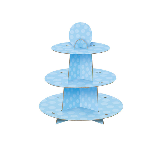 Cupcake Etagere Dots Blue 34cm