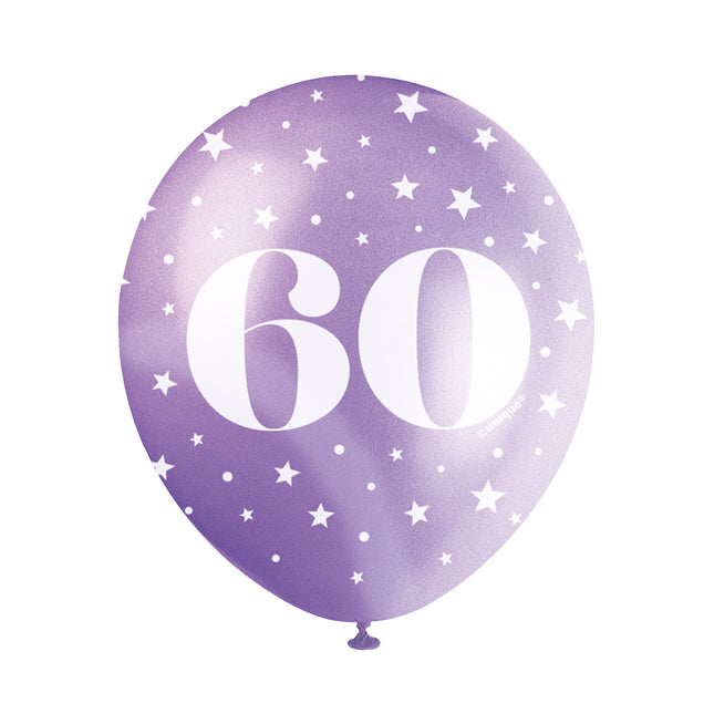 Ballons 60 ans Confetti 30cm 5pcs