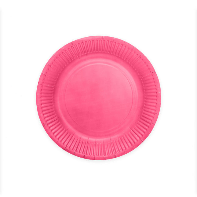 Assiettes Fuchsia en papier 23cm 8pcs