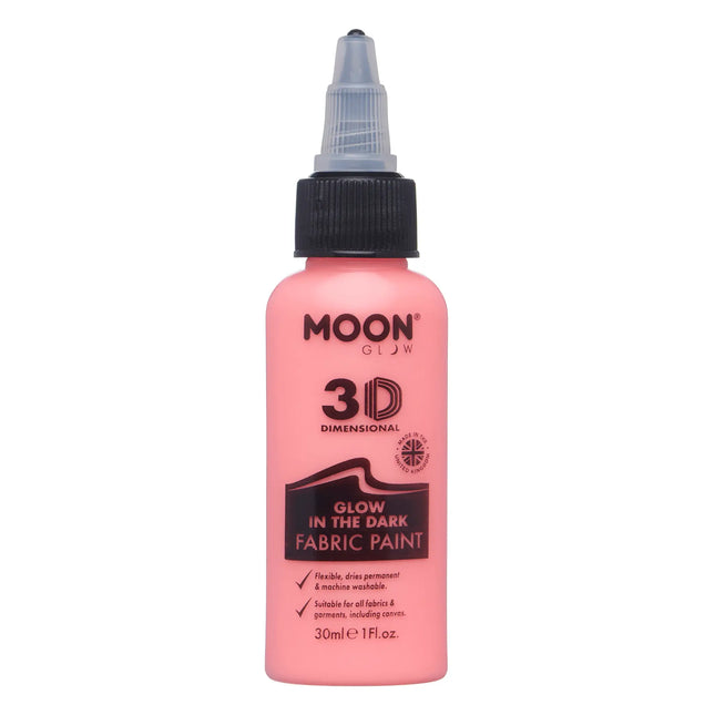 Moon Glow Peinture pour tissus rouge phosphorescente 30ml