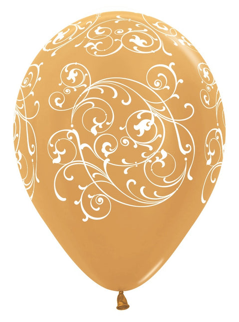 Ballons Filigree Metallic Gold 30cm 25pcs