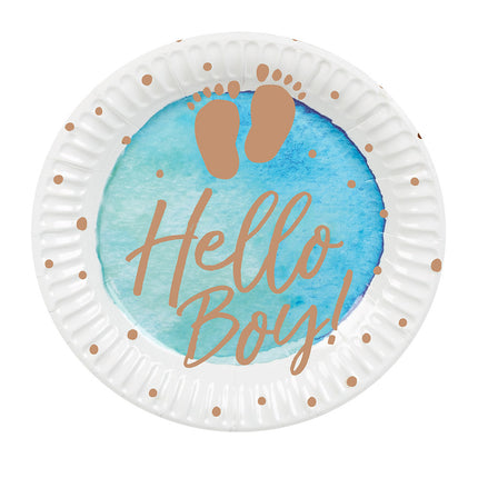 Assiettes en papier Hello Boy 23cm 10pcs