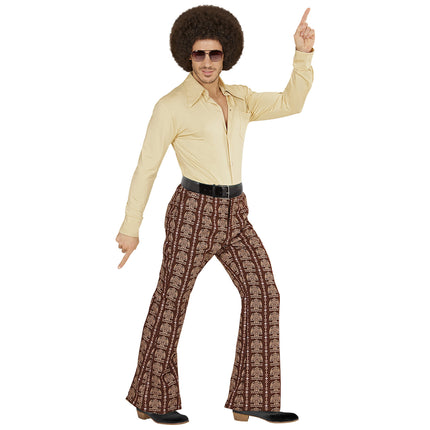 Pantalon Disco 70S Marron Hommes Old School