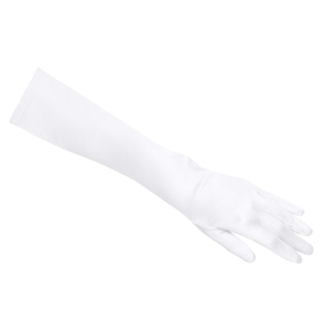 Gants longs en satin blanc