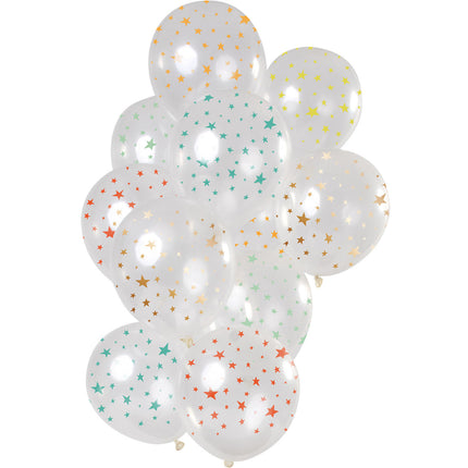 Ballons de baudruche transparents étoiles 30cm 12pcs