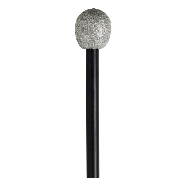 Microphone noir argenté