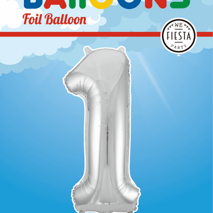 Ballon de baudruche Figure 1 Argent XL 86cm vide