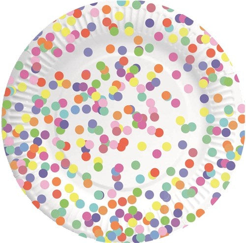 Assiettes Confetti 23cm 8pcs