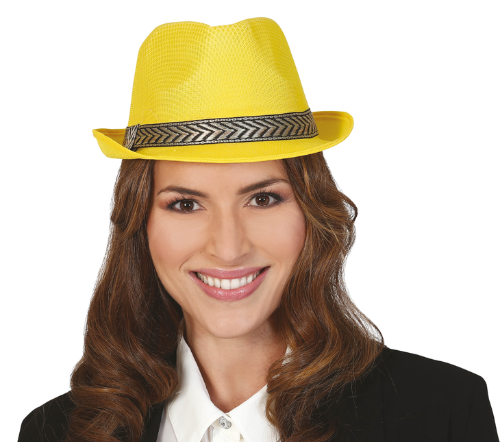 Chapeau de gangster jaune