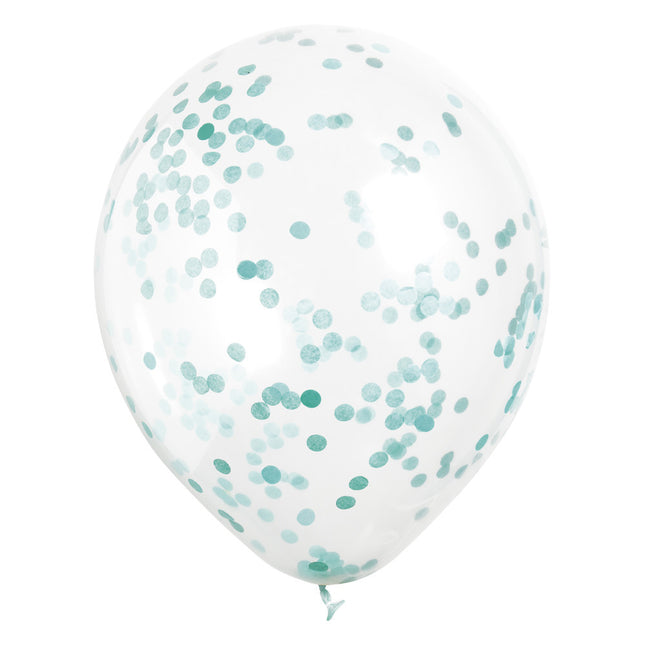 Ballons Confetti Turquoise 40cm 6pcs