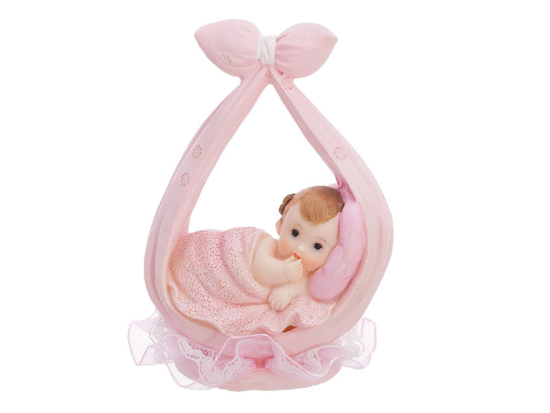 Dessus de gâteau Bébé fille en écharpe 11cm