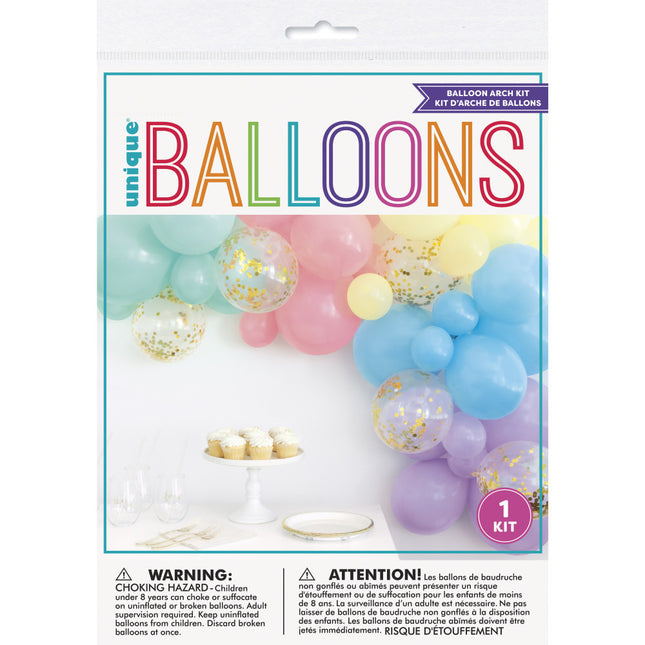 Arche de ballons fait maison set pastel 2.43m