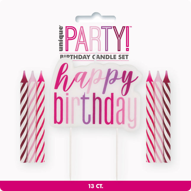 Set de bougies Happy Birthday pailletées 13 pièces