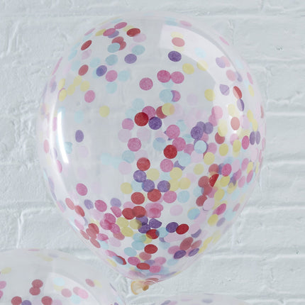 Ballons confettis colorés 30cm 5pcs