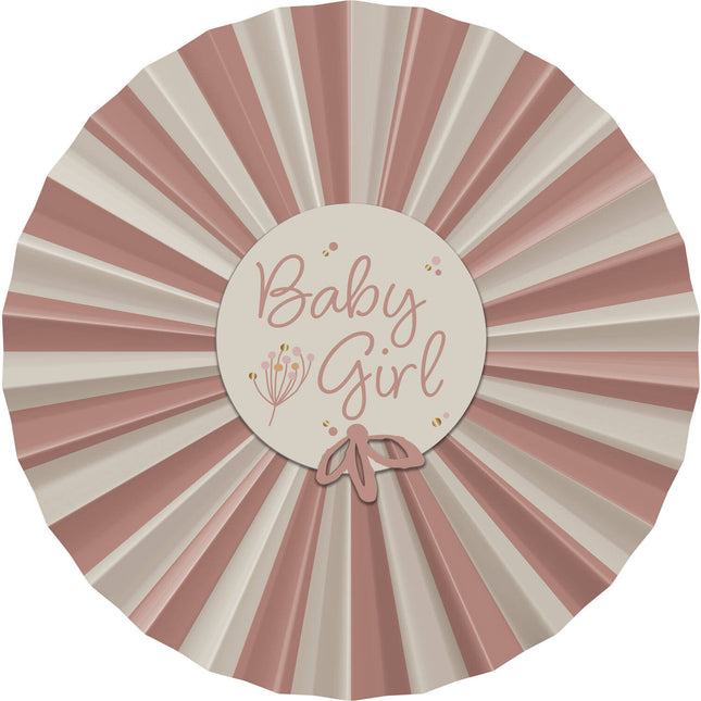 Eventails de naissance en papier Babygirl 3pcs