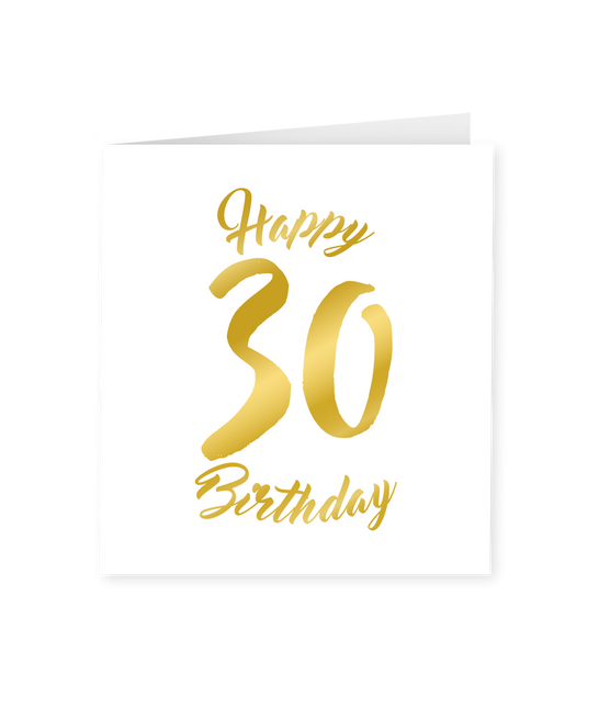 Carte 30 ans or blanc 15cm