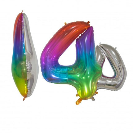 Ballon de baudruche Figure 4 Arc-en-ciel Transparent 66cm