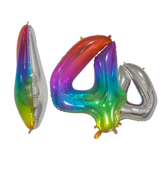 Ballon de baudruche Figure 4 Arc-en-ciel Transparent 66cm