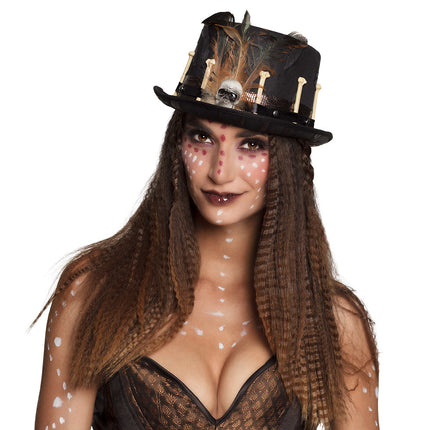 Chapeau d'Halloween Bones Noir