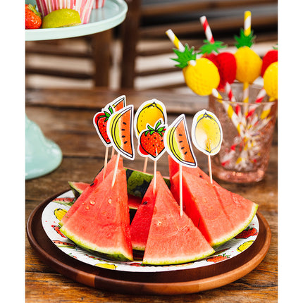 Pailles Fruits Papier 20cm 6pcs