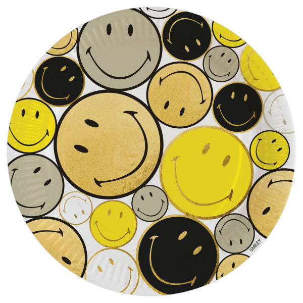 Assiettes colorées Smiley 23cm 8pcs