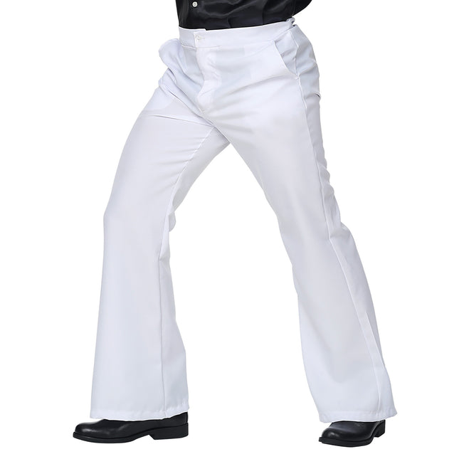 Pantalon Disco 70S Blanc Hommes