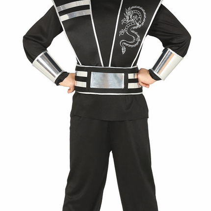 Combinaison Ninja Enfant Noir Argent